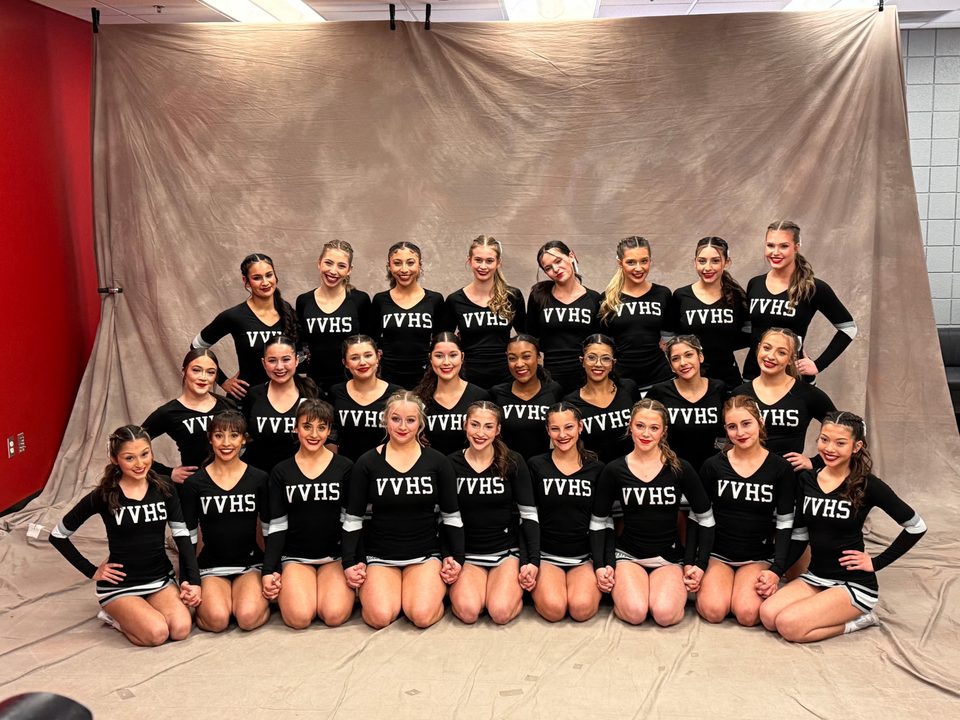 Volcano Vista cheer in their VVHS tops